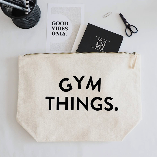 GYM THINGS ZIPPED POUCH BAG