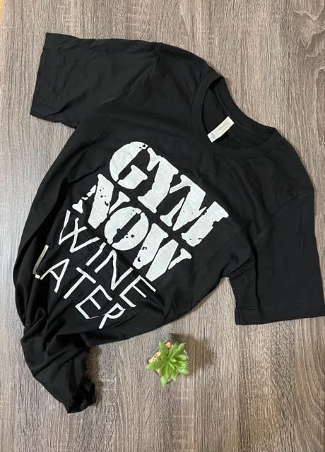 GYM NOW WINE LATER T-SHIRT (3 Colors available)