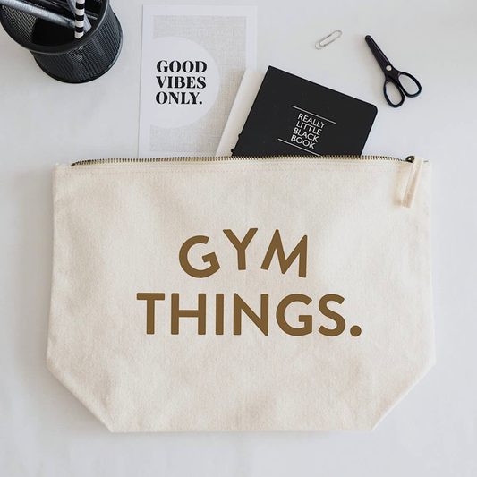 GYM THINGS ZIPPED POUCH BAG